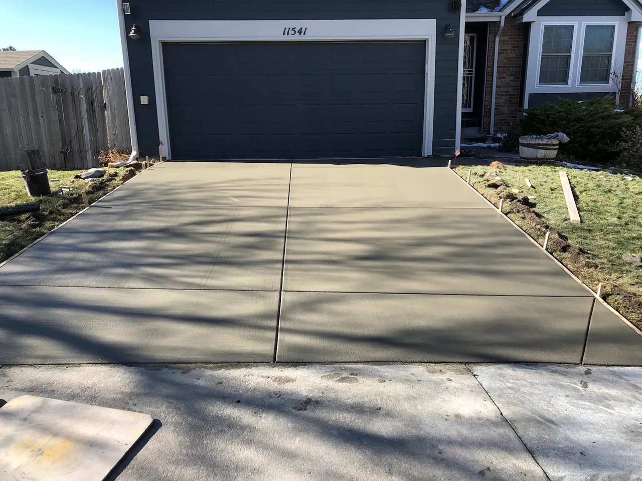 New driveway for a two-car garage