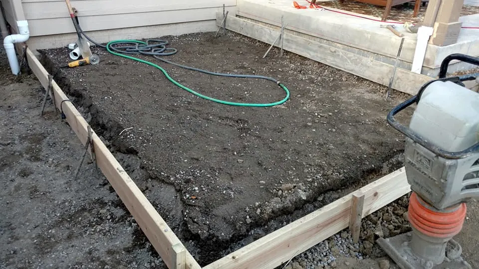 Forms set over a compacted base