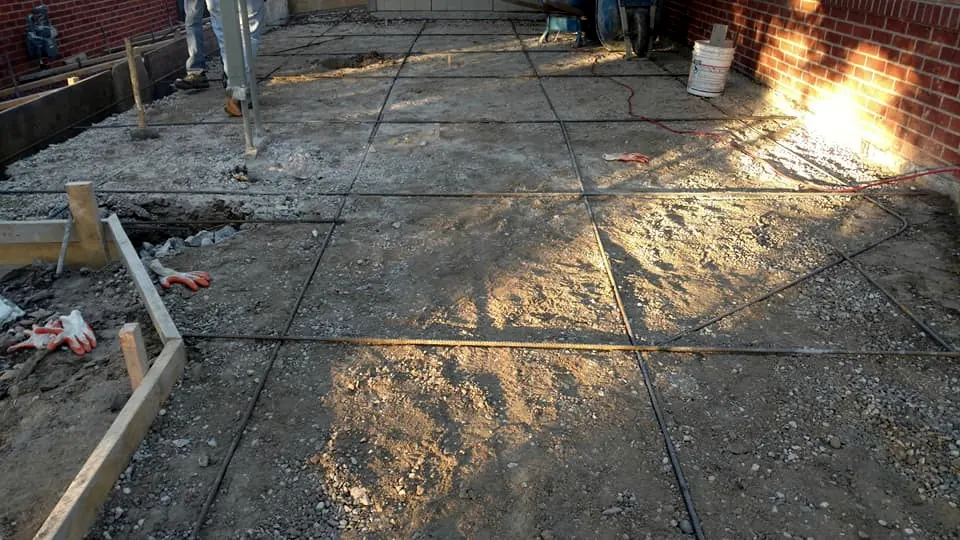 Forms and base ready for the pour