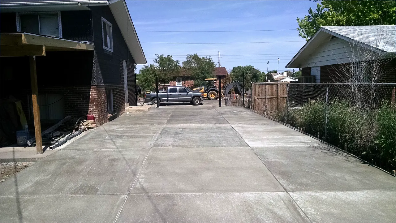 Long driveway between two homes