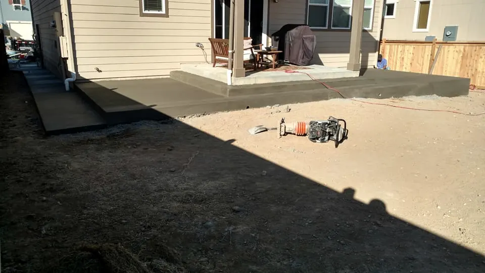Patio under a covered porch