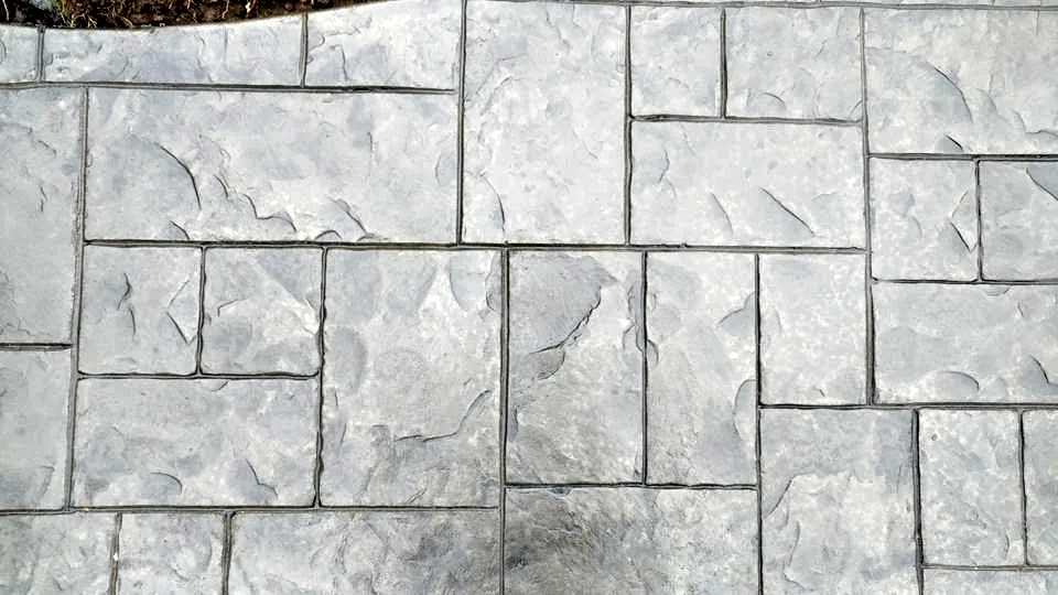 Detail of ashlar stamped pattern